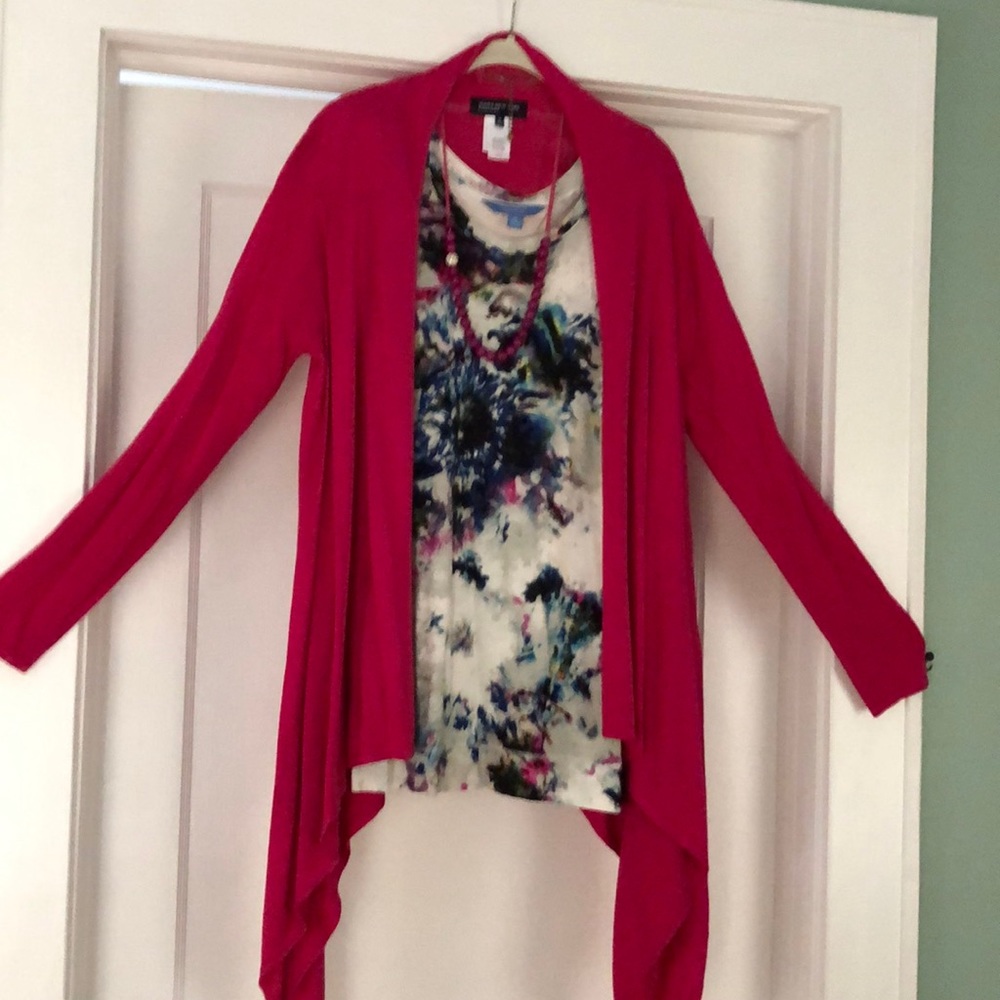 Jones New York Fushia Cardigan